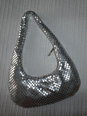 Silver Sequin Clutch Bag - Women's Evening Shoulder Bag